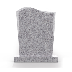 Grafsteenwinkel Staande grafsteen model 'Golf' in de kleur Glittery White