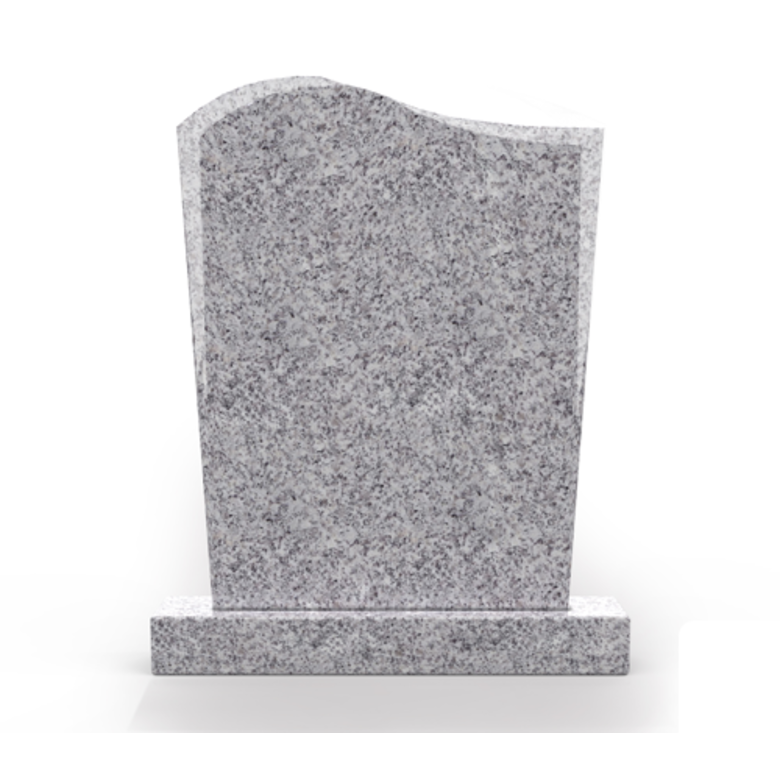 Grafsteenwinkel Staande grafsteen model 'Golf' in de kleur Glittery White