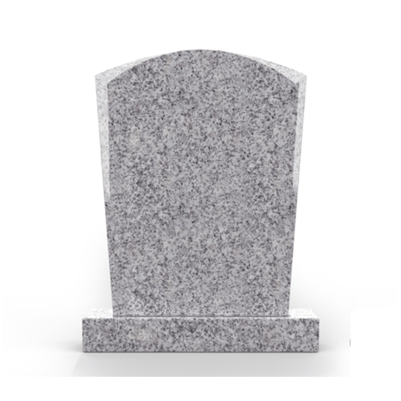 Grafsteenwinkel Staande grafsteen model 'Toog'  letterplaat in de kleur Glittery White