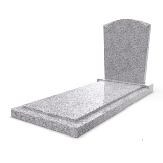 Grafsteenwinkel Staande grafsteen Toog met afdekplaat Glittery White