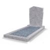 Staande grafsteen model 'Modern' met omranding en licht grind in de kleur Glittery White