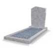 Grafsteenwinkel Staande grafsteen model 'Modern' met omranding en licht grind in de kleur Glittery White
