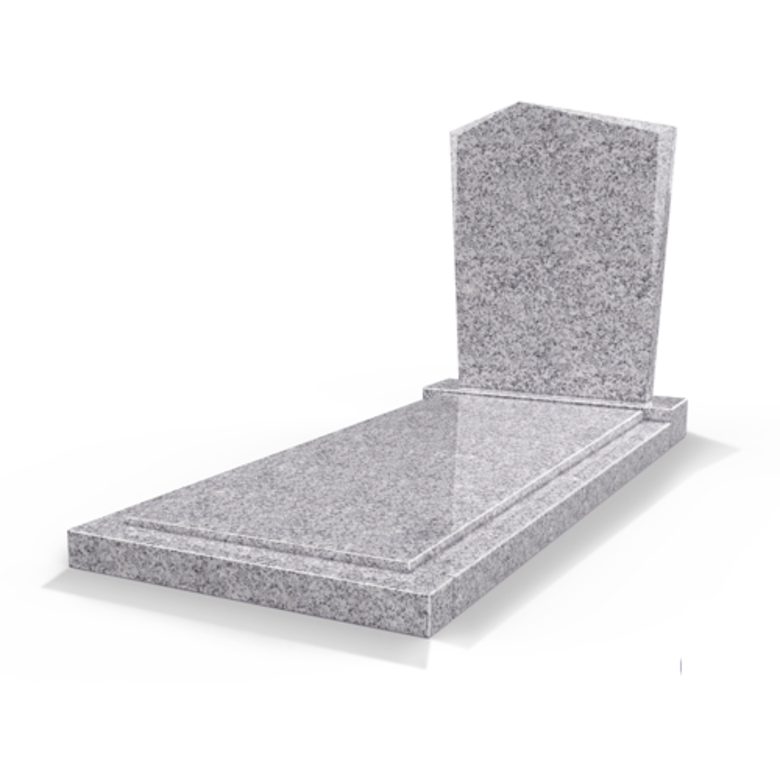 Grafsteenwinkel Staande grafsteen model 'Modern' met afdekplaat in de kleur Glittery White