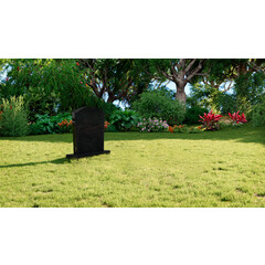 Grafsteenwinkel Staande grafsteen model 'Toog' letterplaat in de kleur Zwart Graniet