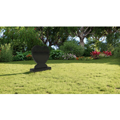 Grafsteenwinkel Staande grafsteen 'hartmodel' letterplaat in de kleur Zwart Graniet