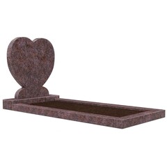 Grafsteenwinkel Staande grafsteen 'hartmodel' met omranding en grond in de kleur Himalaya Blue