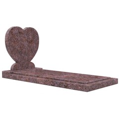 Grafsteenwinkel Staande grafsteen 'Hartmodel' met afdekplaat in de kleur Himalaya Blue