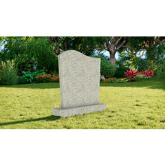 Grafsteenwinkel Staande grafsteen model 'Golf' in de kleur Glittery White