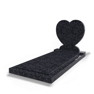 Grafsteenwinkel Staande grafsteen Hartmodel met afdekplaat Steel Grey