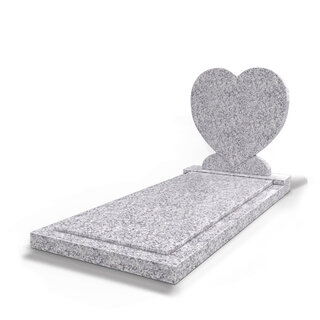 Grafsteenwinkel Staande grafsteen Hartmodel met afdekplaat Glittery White