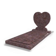 Grafsteenwinkel Staande grafsteen 'Hartmodel' met afdekplaat in de kleur Himalaya Blue