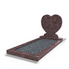 Staande grafsteen 'hartmodel' met omranding en donker grind in de kleur Himalaya Blue