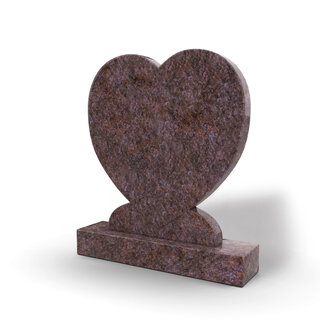 Grafsteenwinkel Staande grafsteen Hartmodel letterplaat Himalaya Blue