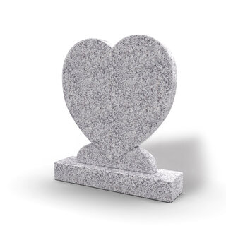 Grafsteenwinkel Staande grafsteen Hartmodel letterplaat Glittery White