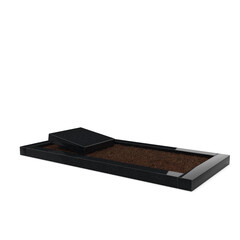 Grafsteenwinkel Liggende  grafsteen Zwart Graniet met omranding en grond