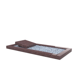 Grafsteenwinkel Liggende  grafsteen  Himalaya Blue met omranding en licht grind