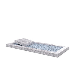 Grafsteenwinkel Liggende  grafsteen  Glittery White met omranding en licht grind