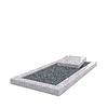 Liggende  grafsteen  Glittery White met omranding en donker grind