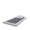 Grafsteenwinkel Liggende  grafsteen  Glittery White met omranding en donker grind
