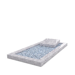 Grafsteenwinkel Liggende  grafsteen  Glittery White met omranding en licht grind