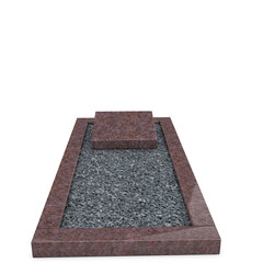 Grafsteenwinkel Liggende  grafsteen  Himalaya Blue met omranding en donker grind