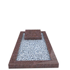 Grafsteenwinkel Liggende  grafsteen  Himalaya Blue met omranding en licht grind
