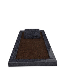 Grafsteenwinkel Liggende  grafsteen  Steel Grey met omranding en grond