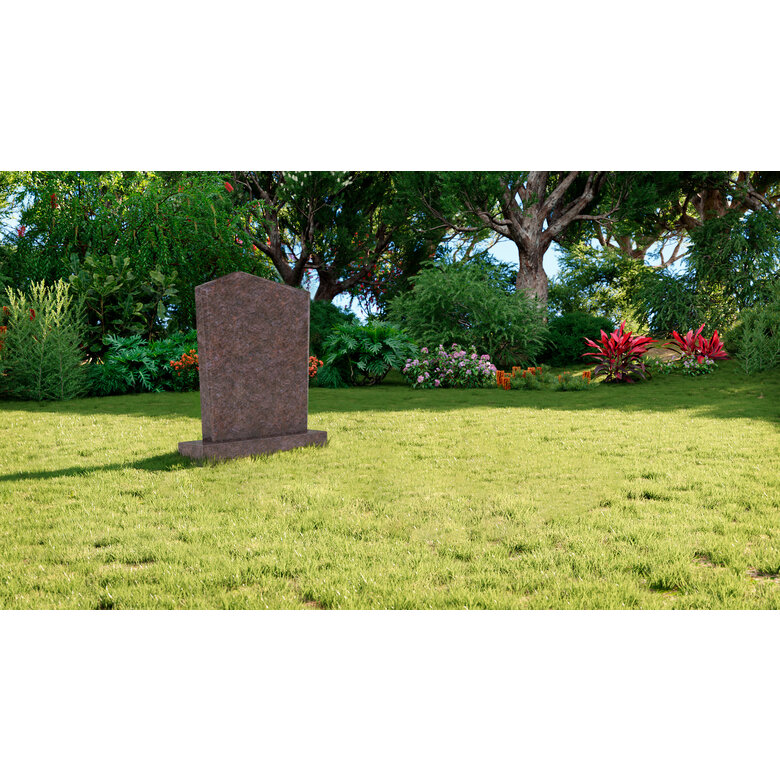 Grafsteenwinkel Staande grafsteen model 'Modern' letterplaat in de kleur Himalaya Blue