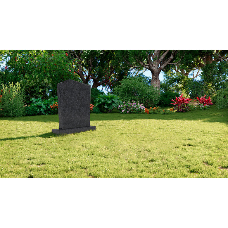 Grafsteenwinkel Staande grafsteen model 'Modern' letterplaat in de kleur Steel Grey