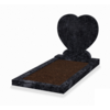Staande grafsteen 'hartmodel' met omranding en grond in de kleur Steel Grey