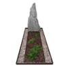 Ruwe grafsteen met extra groot plantenvak en cortenstalen omranding