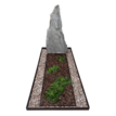 Ruwe grafsteen met extra groot plantenvak en cortenstalen omranding