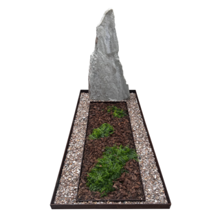 GR08 - Ruwe grafsteen met extra groot plantenvak