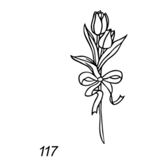 Grafsteenwinkel Afbeelding tulpen met strik voor op grafsteen