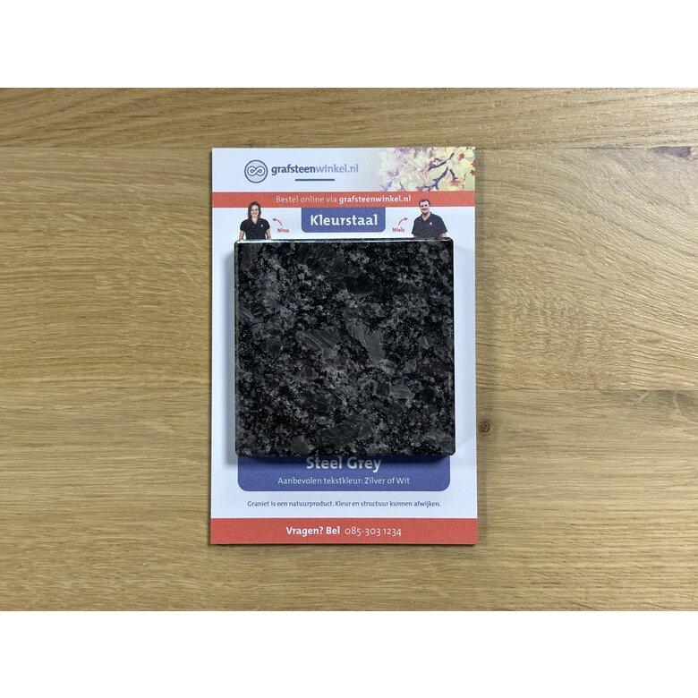 Grafsteenwinkel Kleurstaal grafstenen Steel Grey  (Gratis)