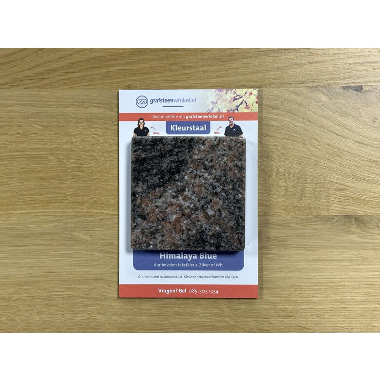 Grafsteenwinkel Kleurstaal grafstenen Himalaya Blue (Gratis)