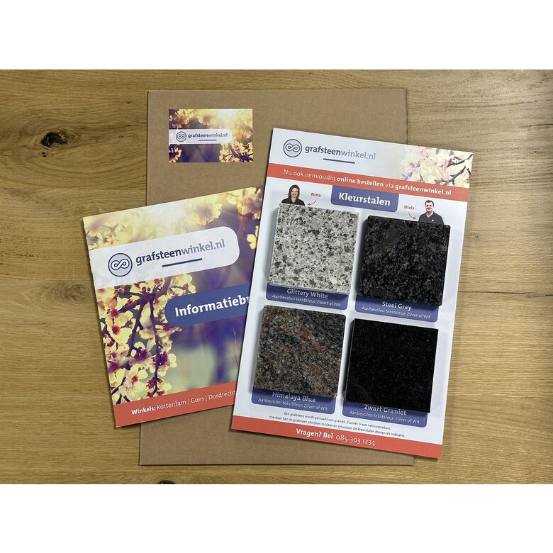 Grafsteenwinkel Kleurstalen grafstenen (Gratis)
