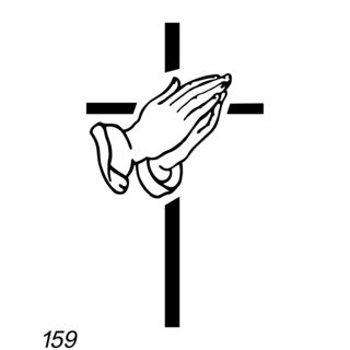 Grafsteenwinkel Kruis met biddende hand