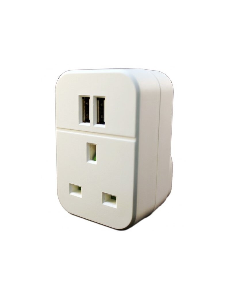 Energie Energenie 2 amp Mains Pass-through dual USB Socket
