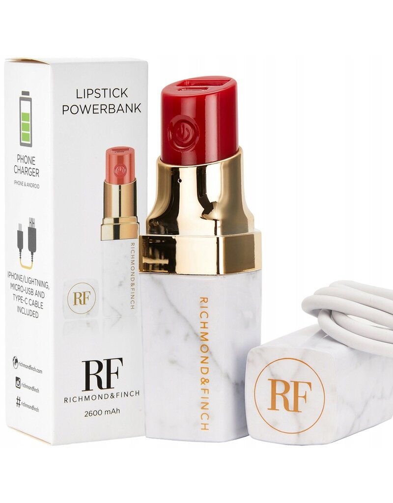 Richmond & Finch Lipstick Powerbank (White Marble)