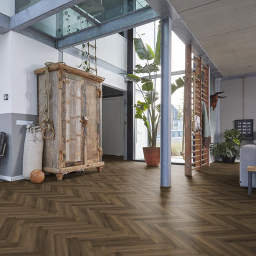 Floorlife  Lijmstrook Visgraat Yup Paddington Warm Brown 3501