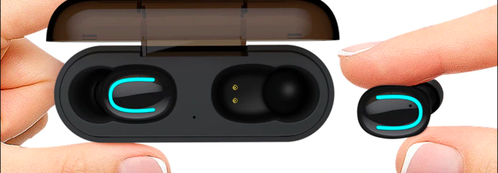 BriskEar - Draadloze oordopjes - Bluetooth headset - IPX5 Waterproof - Zwart - Geleverd met oplaadcase/powerbank - Bluetooth 5.0