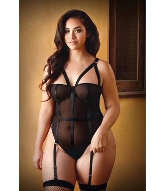 Curve Pamela Body Met Afneembare Jarretelbandjes - Zwart