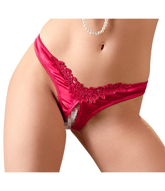 Cottelli Collection Open Kruis String Met Parels - Rood