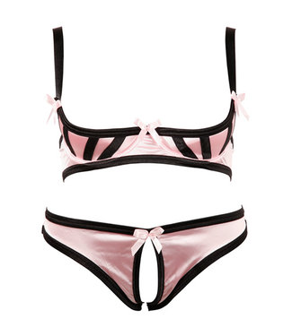 Cottelli Collection Ensemble soutien-gorge rose à demi ouvert