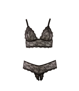 Cottelli Collection Soutien-gorge et string G avec ouverture à l'entrejambe