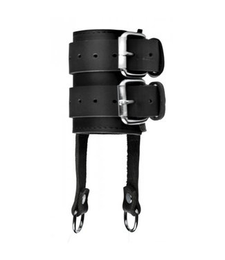 Strict Leather Tendeur strict de balles en cuir avec 2 tractions