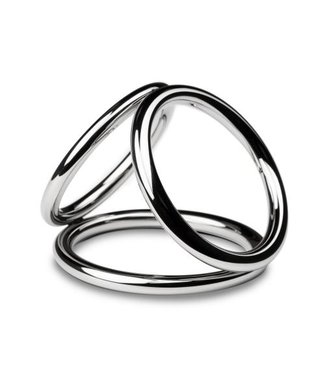 Sinner Gear Unbendable Triad Chamber Metal Cock and Ball Ring - Large