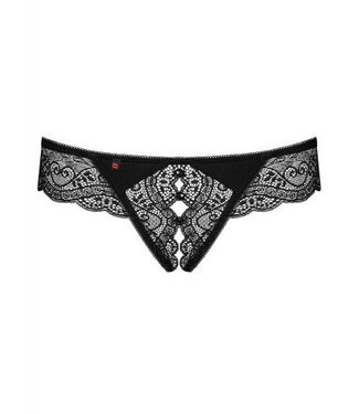 Obsessive Miamor Crotchless Thong - Black