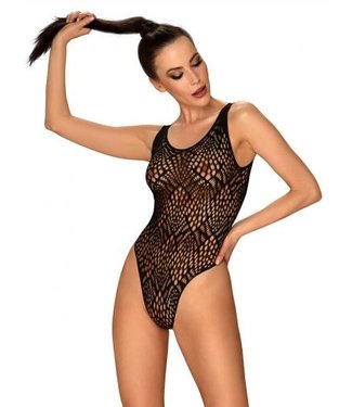 Obsessive Open Thong Bodysuit With Eye-Catching Back - Black